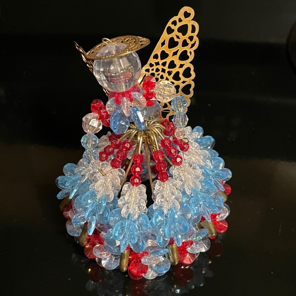 Vintage Handmade Bead and Safety Pin Angel - Picture 1 of 5